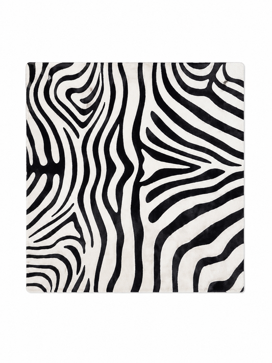 Living Room Cashmere-like Carpet Black And White Striped Thickened Sofa Floor Mat