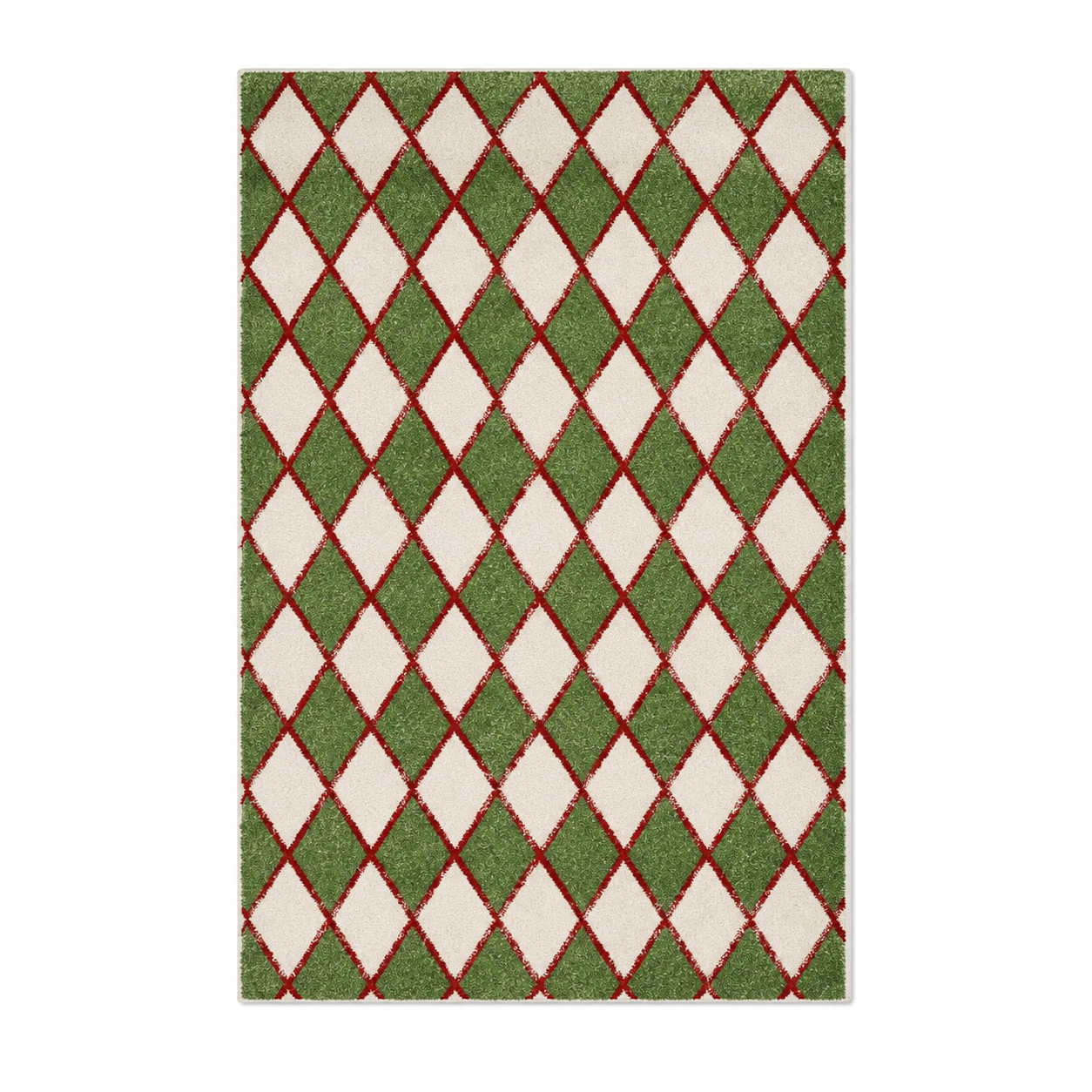 Modern Minimalist Diamond Checkerboard Rug